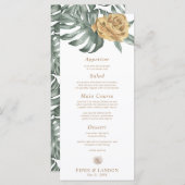 Menu Monstère d'or Mariage à fleurs d'oasis tropicale (Devant / Derrière)