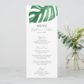 Menu Monstère tropicale verte Feuille Mariage d'été (Debout devant)