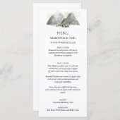 Menu montagne aquarelle (Devant / Derrière)