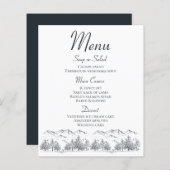 Menu Montagne Rustique Mariage Pays Hiver (Devant / Derrière)