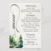 Menu Montagnes aquarelles & monogramme (Devant)