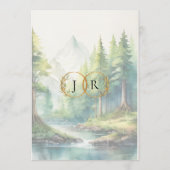 Menu Montagnes aquarelles & monogramme (Dos)
