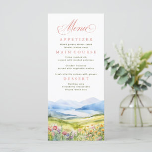 Menu Montagnes et Fleur sauvage Mariage paysager
