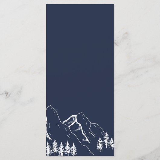 Menu Montagnes extérieures Pine Tree Mariage (Dos)