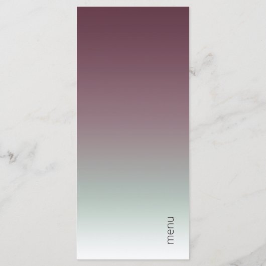 Menu Mood Gradient Mariage Bourgogne Mist ID741 (Dos)