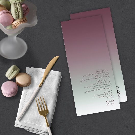 Menu Mood Gradient Mariage Bourgogne Mist ID741