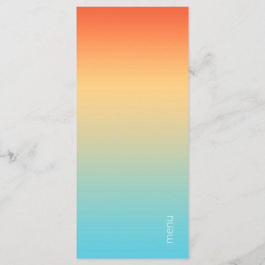 Menu Mood Gradient Mariage Ciel tropical ID741 (Dos)