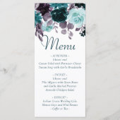 Menu Moody Boho | Floral foncé Turquoise et turquoise (Devant)