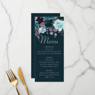 Menu Moody Boho Garland floral Turquoise profond et v