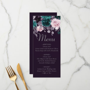 Menu Moody Boho   Grotte foncée pourpre et Turquoise