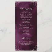 Menu Moody classique Masala Calligraphy Wedding Program (Dos)