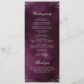 Menu Moody classique Masala Calligraphy Wedding Program (Dos)