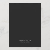 Menu Moody foncé minimal Mariage simple (Dos)