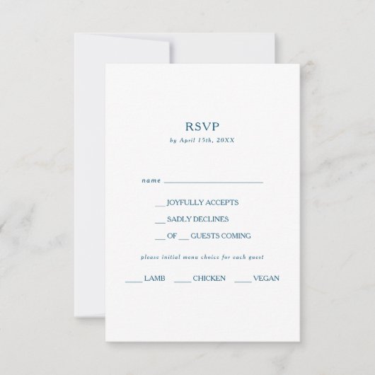 Menu Moody Ocean Waterverf Keuze RSVP-kaart (Voorkant)