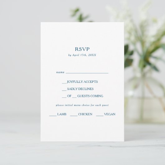 Menu Moody Ocean Waterverf Keuze RSVP-kaart (Staand voorkant)