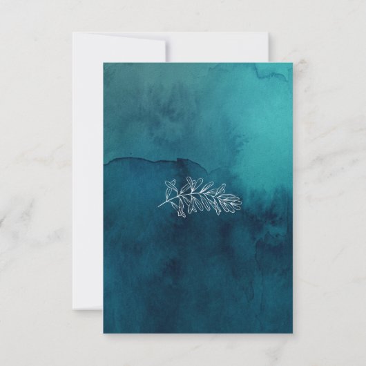 Menu Moody Ocean Waterverf Keuze RSVP-kaart (Achterkant)