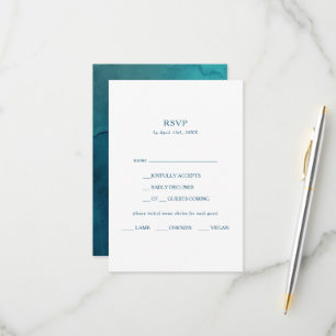 Menu Moody Ocean Waterverf Keuze RSVP-kaart