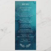 Menu Moody Ocean Waterverf Weddenschap (Voorkant)