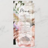 Menu Moody rustique et romantique pivoines floral botan (Devant / Derrière)