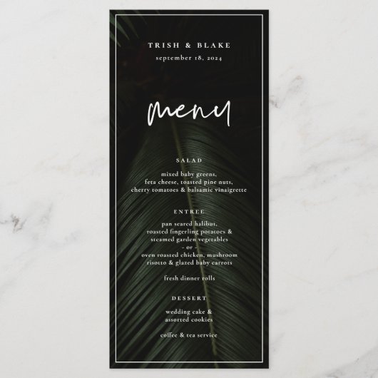 Menu Moody Tropics Mariage (Devant)