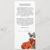 Menu + mooie tekst Marble Dreams Oranje Roos (Achterkant)