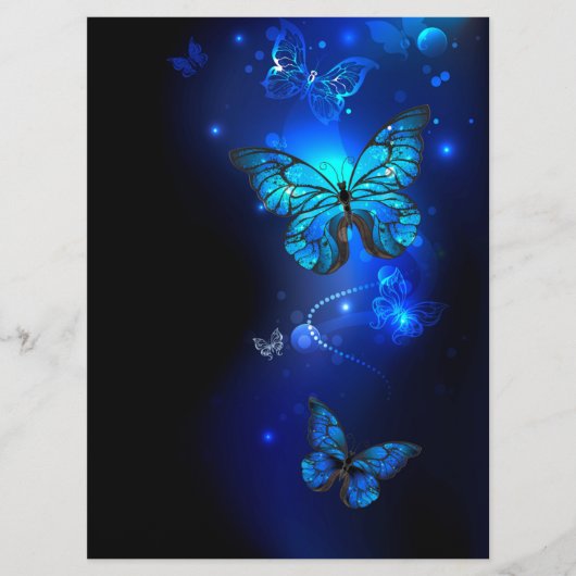Menu Morpho Butterfly in the Dark Background (Devant)