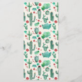 Menu motif cactus et ladybug - arrière - plan crème (Dos)