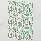 Menu motif cactus et ladybug - arrière - plan crème (Devant / Derrière)