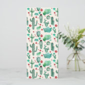 Menu motif cactus et ladybug - arrière - plan crème (Debout devant)