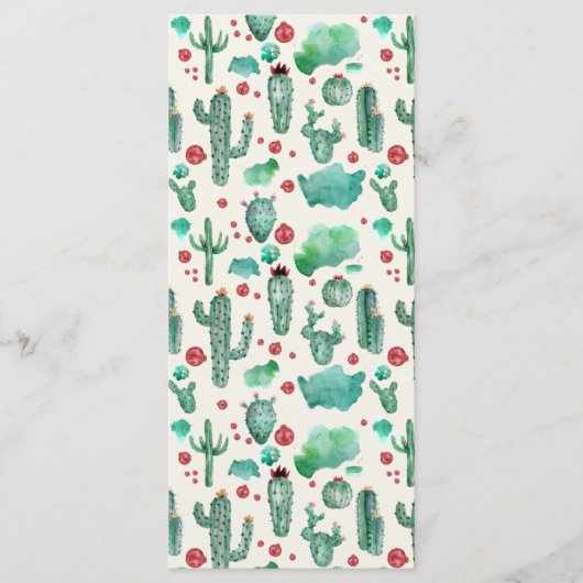 Menu motif cactus et ladybug - arrière - plan crème (Devant)
