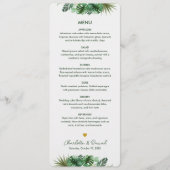 Menu Motif d'aquarelle topique | MARIAGE (Devant)