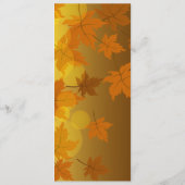 Menu Motif d'automne avec feuilles d'érable en chute et (Dos)