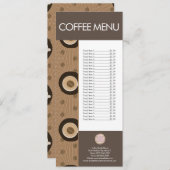 Menu Motif de café moderne (Devant / Derrière)