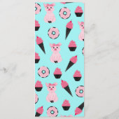 Menu Motif de cône de crème glacée à la menthe rose (Dos)