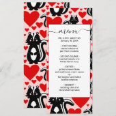 Menu Motif de l'illustration du coeur rose de Valentine (Devant / Derrière)