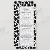 Menu Motif de vache Mariage Arrière - plan (Devant / Derrière)