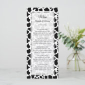 Menu Motif de vache Mariage Arrière - plan (Debout devant)