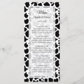 Menu Motif de vache Mariage Arrière - plan (Devant)