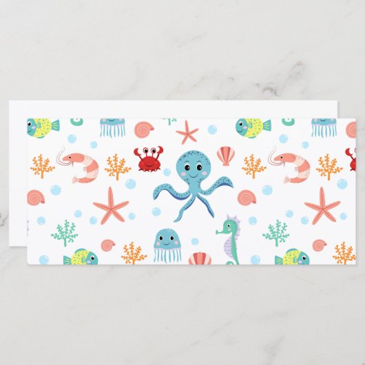 Menu Motif du monde marin (Devant / Derrière)