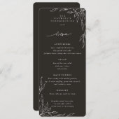 Menu Motif molle Feuille Noire Thanksgiving Appartement (Devant / Derrière)