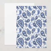 Menu Motif Paisley Bleu (Devant / Derrière)