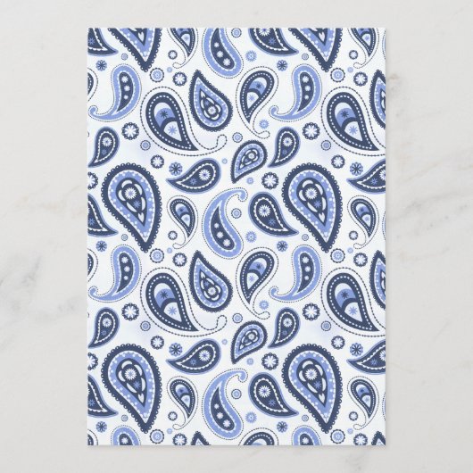 Menu Motif Paisley Bleu (Devant)