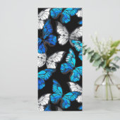 Menu Motif sans couleur foncée avec papillons bleus Mor (Debout devant)