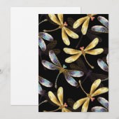 Menu Motif sans couture avec libellules d'or (Devant / Derrière)