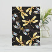 Menu Motif sans couture avec libellules d'or (Debout devant)