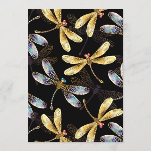 Menu Motif sans couture avec libellules d'or (Devant)