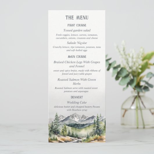 Menu Mountain Adventure Automne Automne Mariage d'hiver (Debout devant)