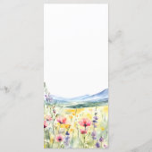 Menu Mountain Wildflowers Meadow Modern Floral Wedding (Dos)
