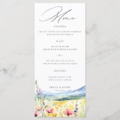 Menu Mountain Wildflowers Meadow Modern Floral Wedding (Devant)