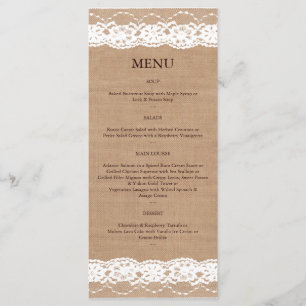 Menu moyen 2 de dentelle de toile de jute et de